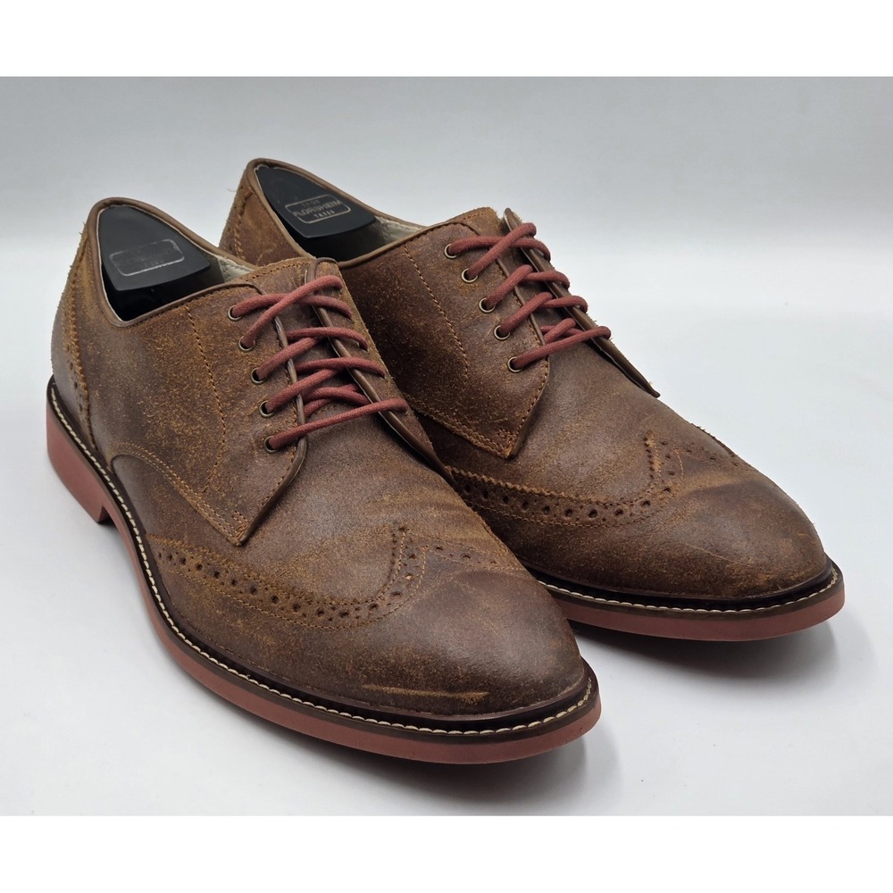 Cole Haan Men's 10M Wingtip Brown Leather Oxfords Casual Dress Shoes  C11425